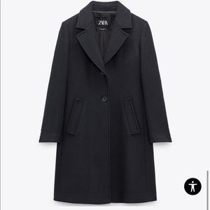 ZARA Fitted Wool Blend Coat NWOT
